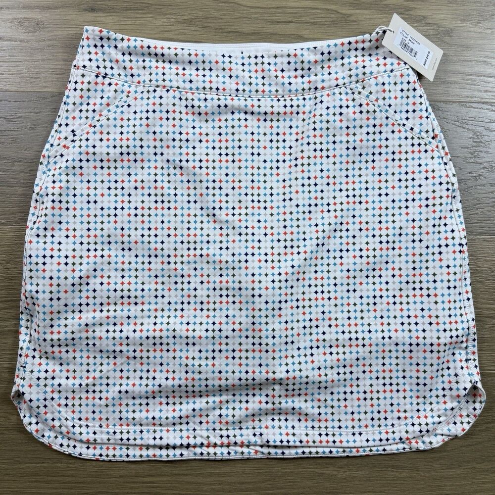 Peter Millar White Skort with Multicolor Diamond Dot Print